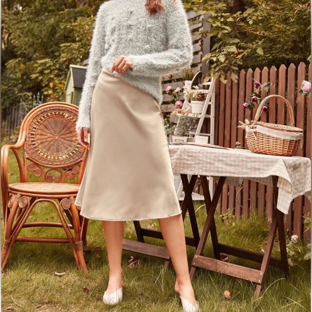 Satin Midi Skirt